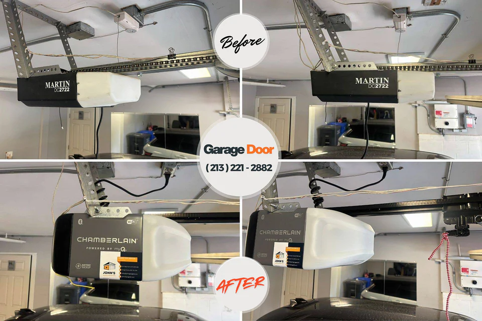 Before and after: garage door repair Grove City, PA